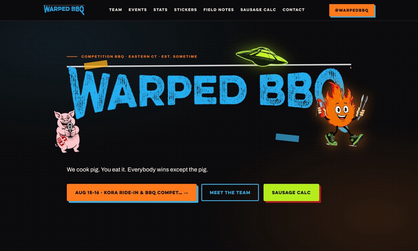 The Warped BBQ competition team website